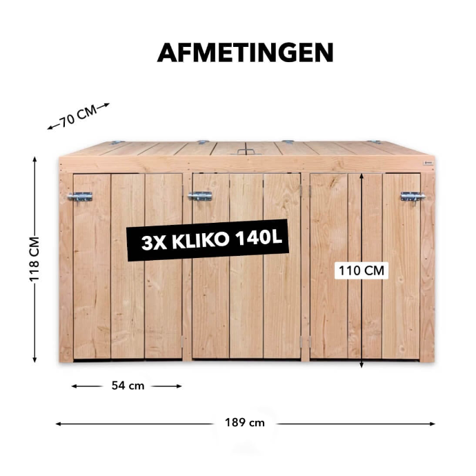 afmetingen van de kliko ombouw Douglas 3