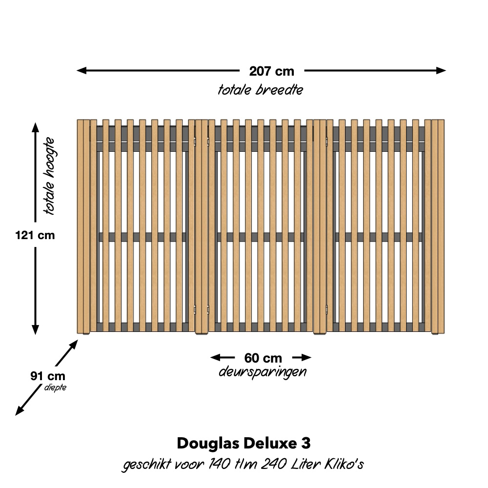Kliko ombouw douglas deluxe 3 afmetingen